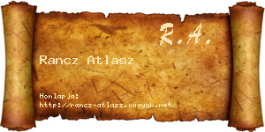 Rancz Atlasz névjegykártya